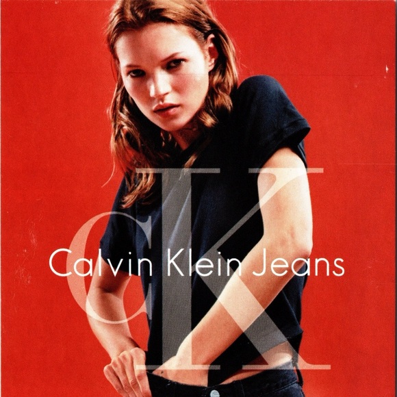 Vtg 1996 Zoom Card Calvin Klein Jean Kate Moss Shirt Tuck Promo Fashion 4x6” New - Picture 4 of 6